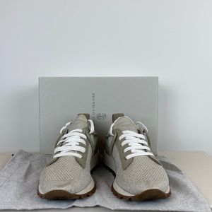 Brunello Cucinelli Suede Knit Sock Sneakers in 9.5